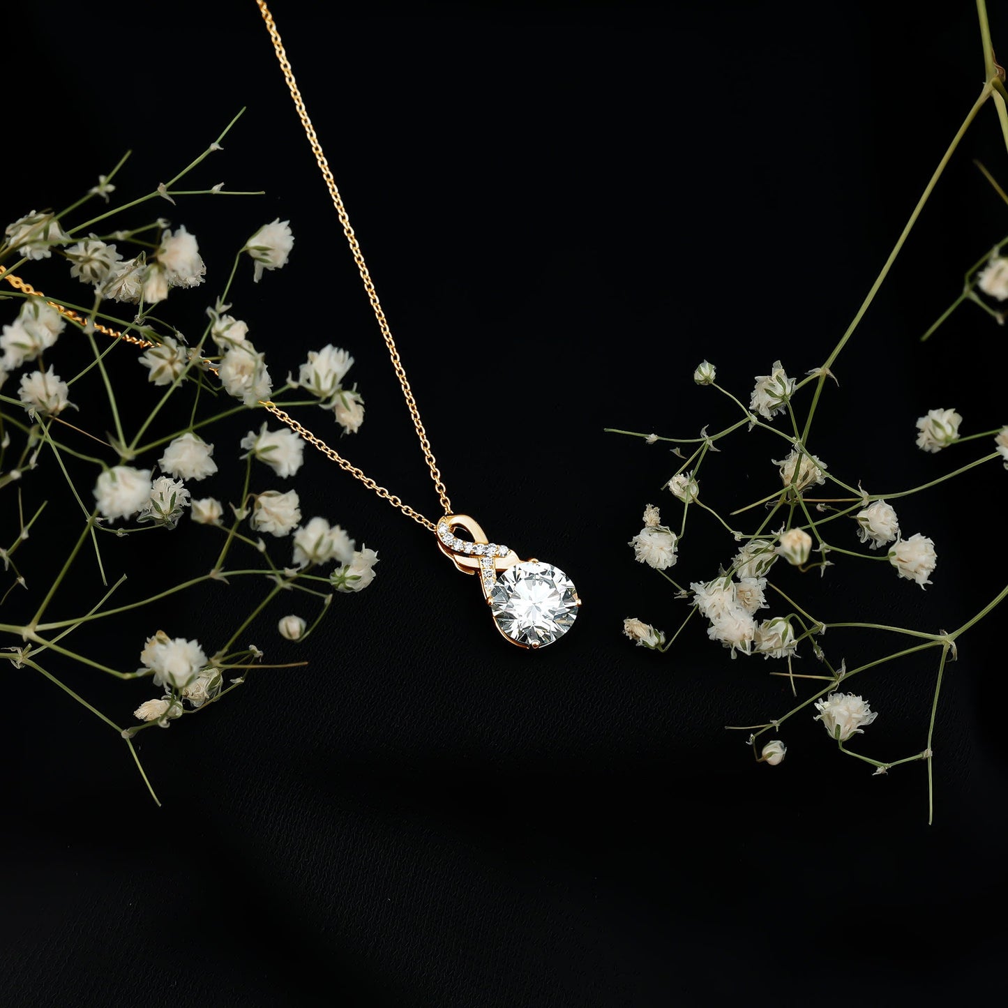 8 MM Lab Grown Diamond Infinity Pendant Necklace