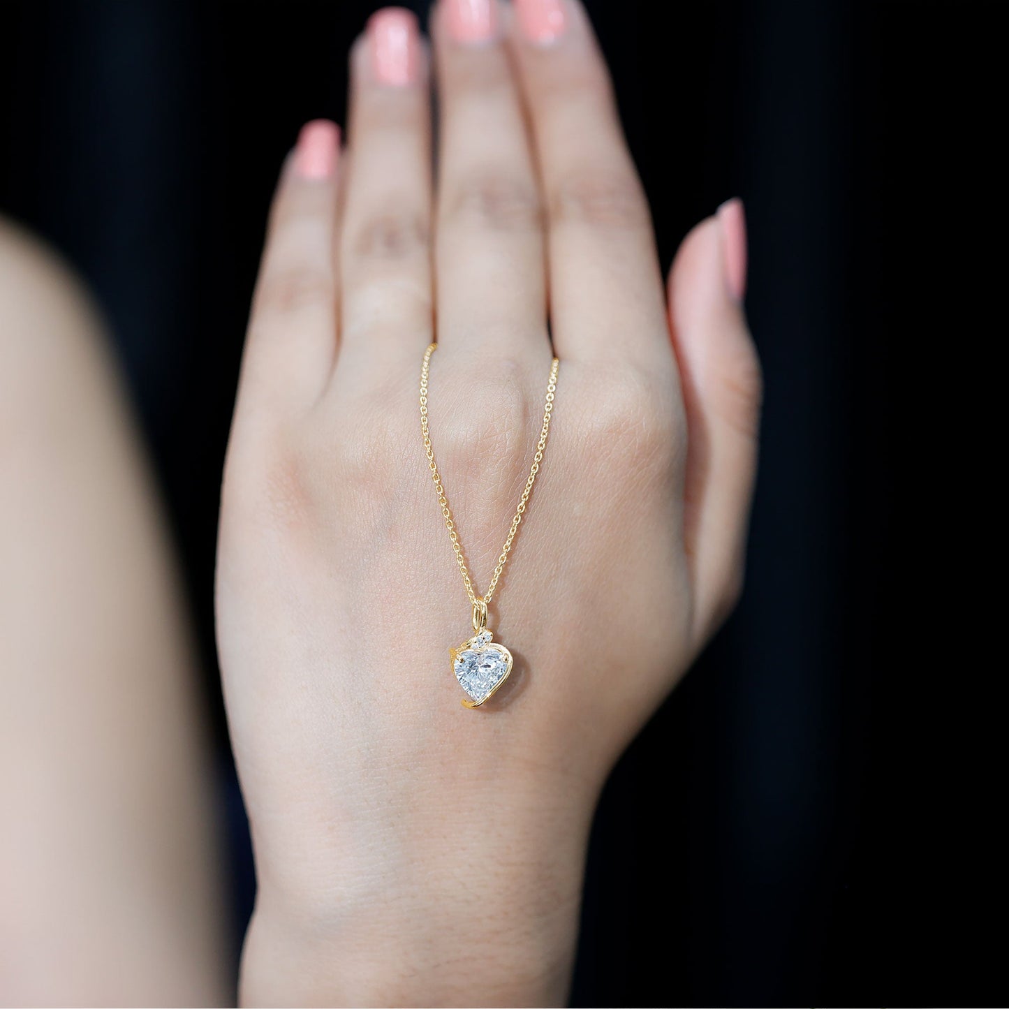 8 MM Lab Grown Diamond Heart Solitaire Necklace