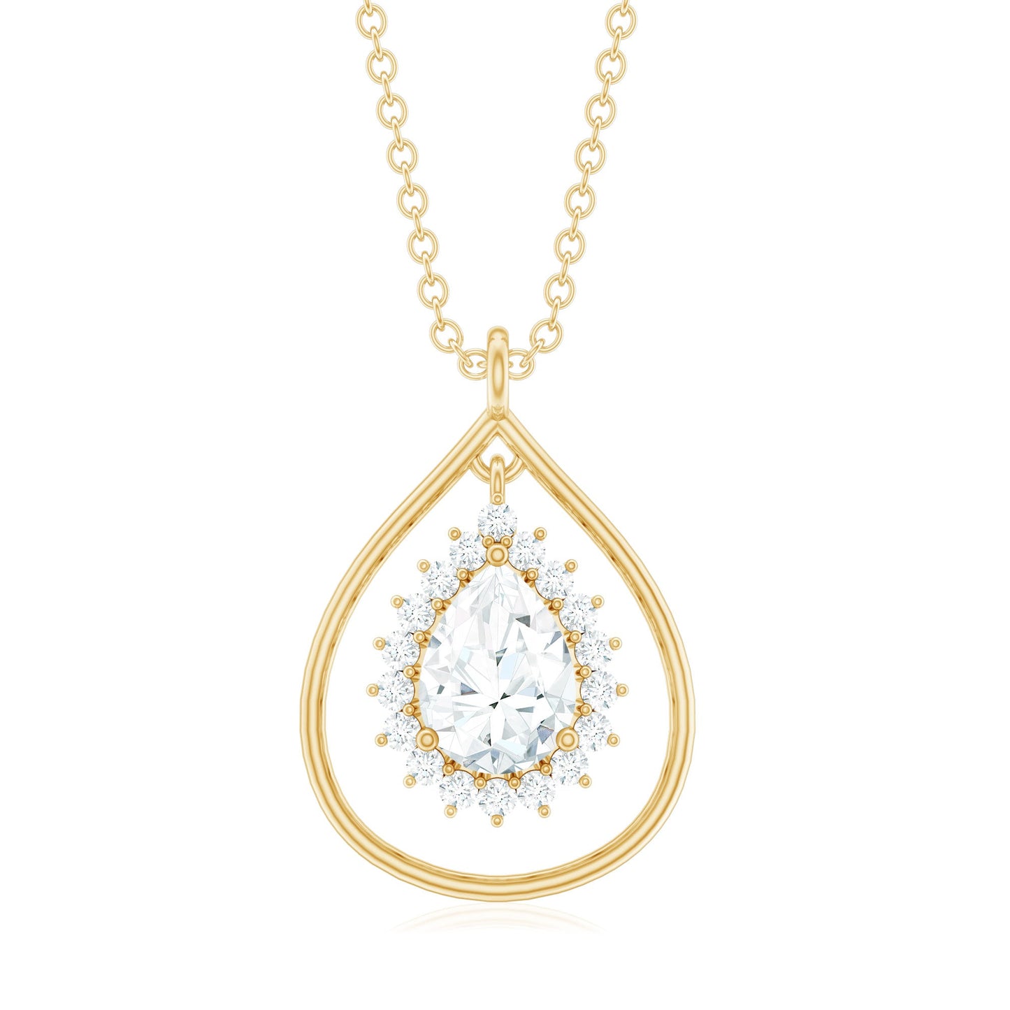 Pear Shape Lab Grown Diamond Teardrop Pendant Necklace