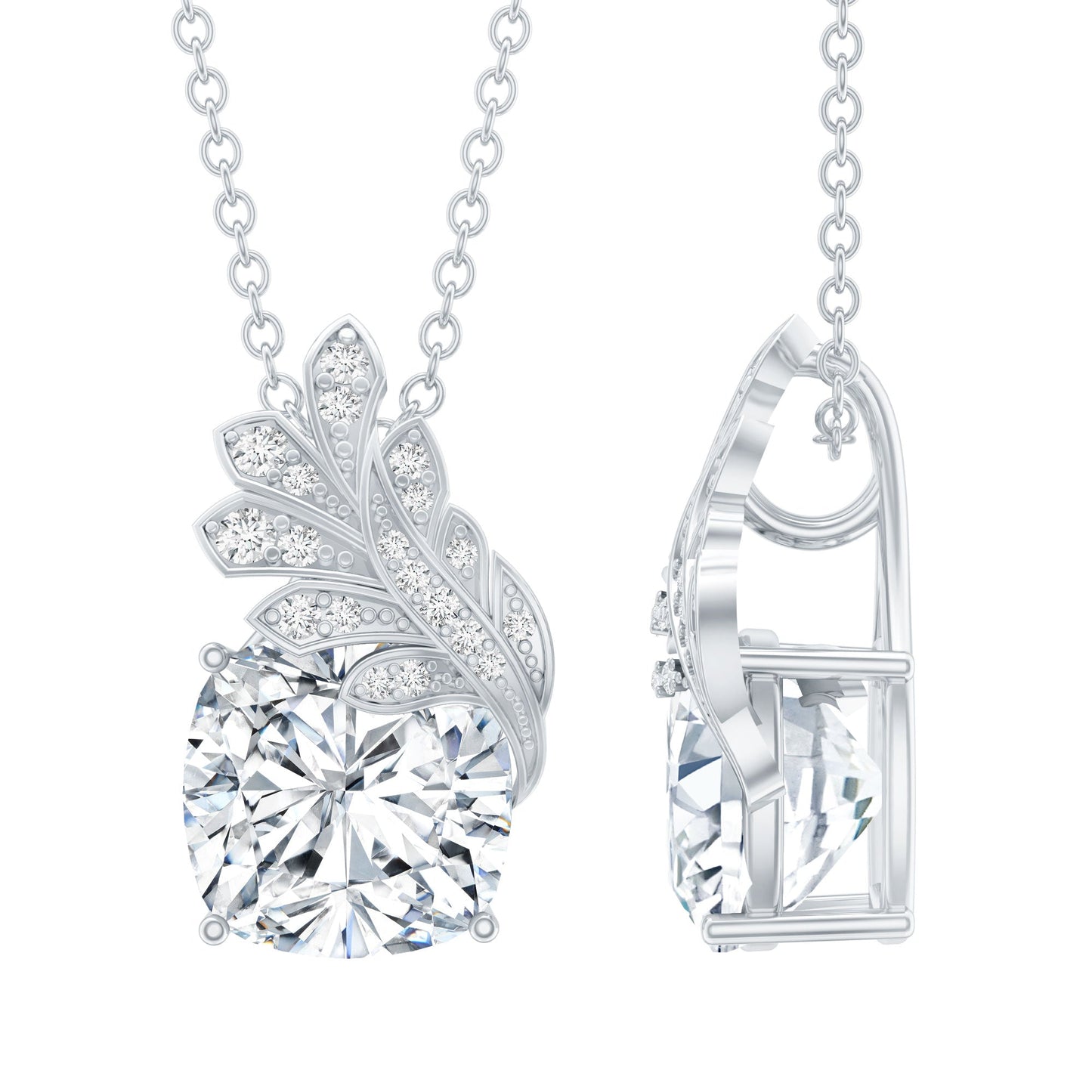 Nature Inspired 5.6 Carat Moissanite Designer Necklace for Wedding