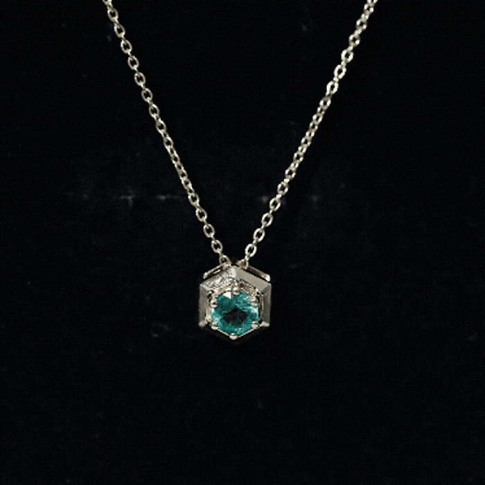 5MM Solitaire Emerald Hexagon Pendant Necklace