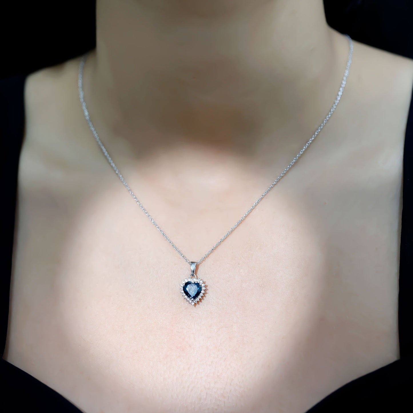 Certified 2 Carat London Blue Topaz Heart Locket With Silver Chain