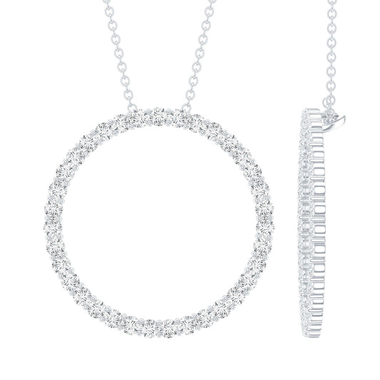 Lab Grown Diamond Eternity Necklace in Sterling Silver