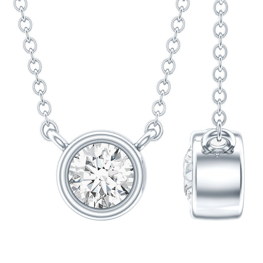 Half Carat Lab Grown Diamond Solitaire Necklace in Sterling Silver