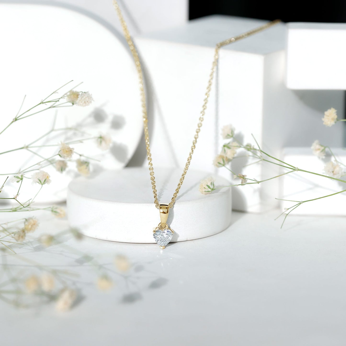 5 MM Lab Grown Diamond Heart Necklace For Women