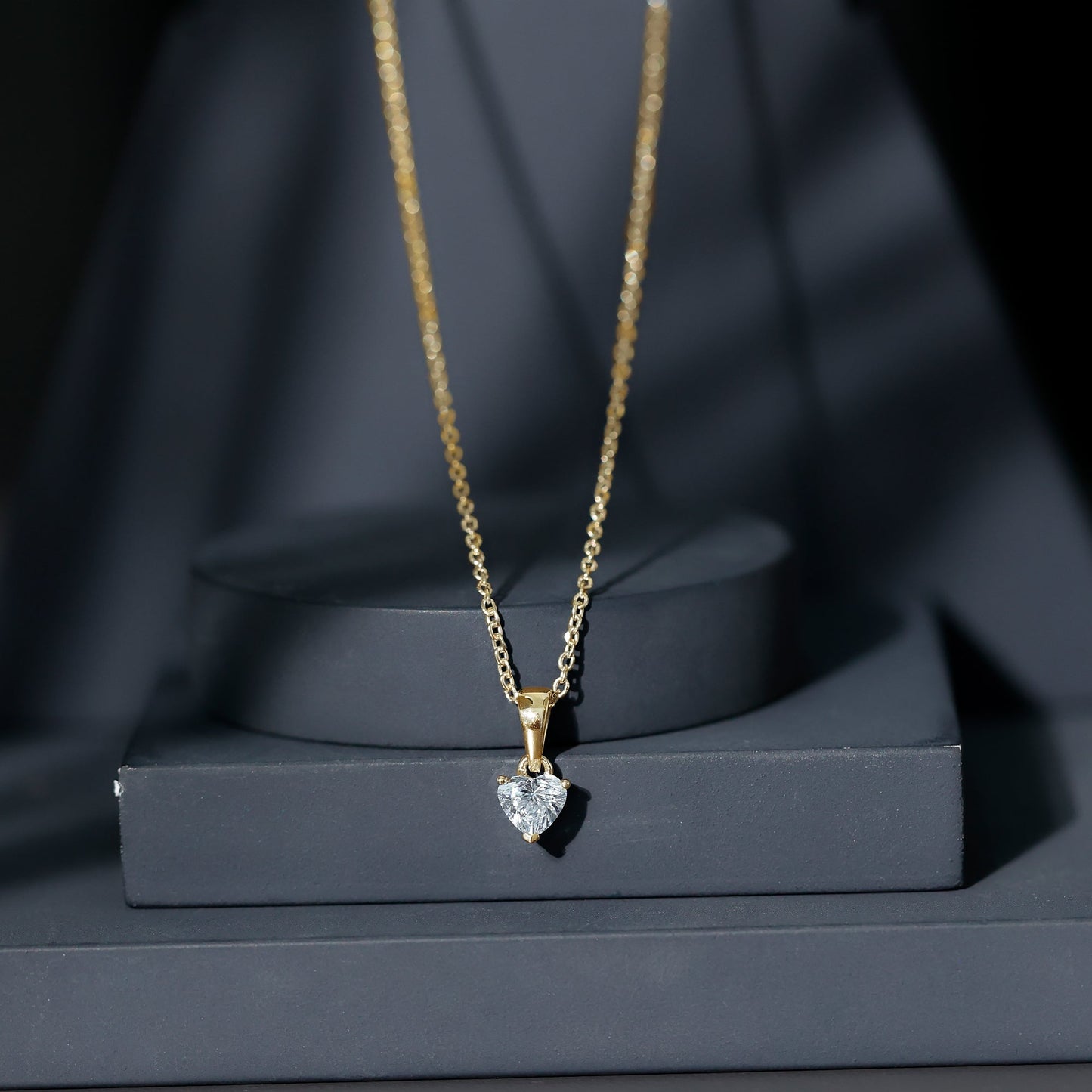 5 MM Lab Grown Diamond Heart Necklace For Women