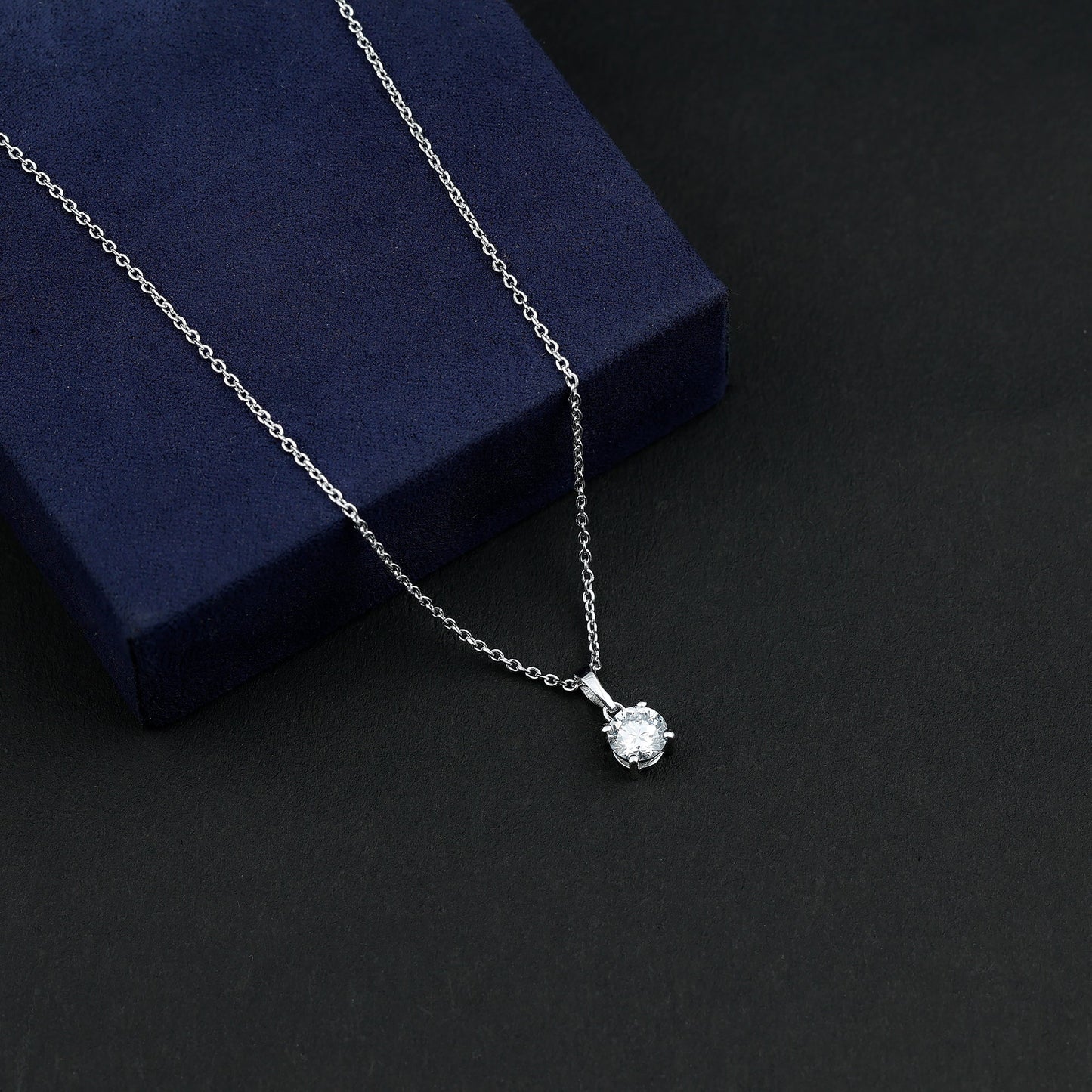 Certified 0.9 Carat Lab Grown Diamond Solitaire Necklace with Silver Chain