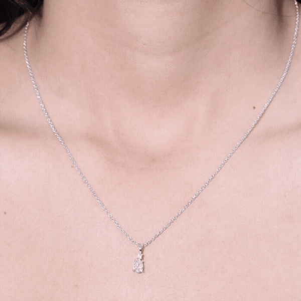 6X5 MM Lab Grown Diamond Teardrop Pendant Necklace
