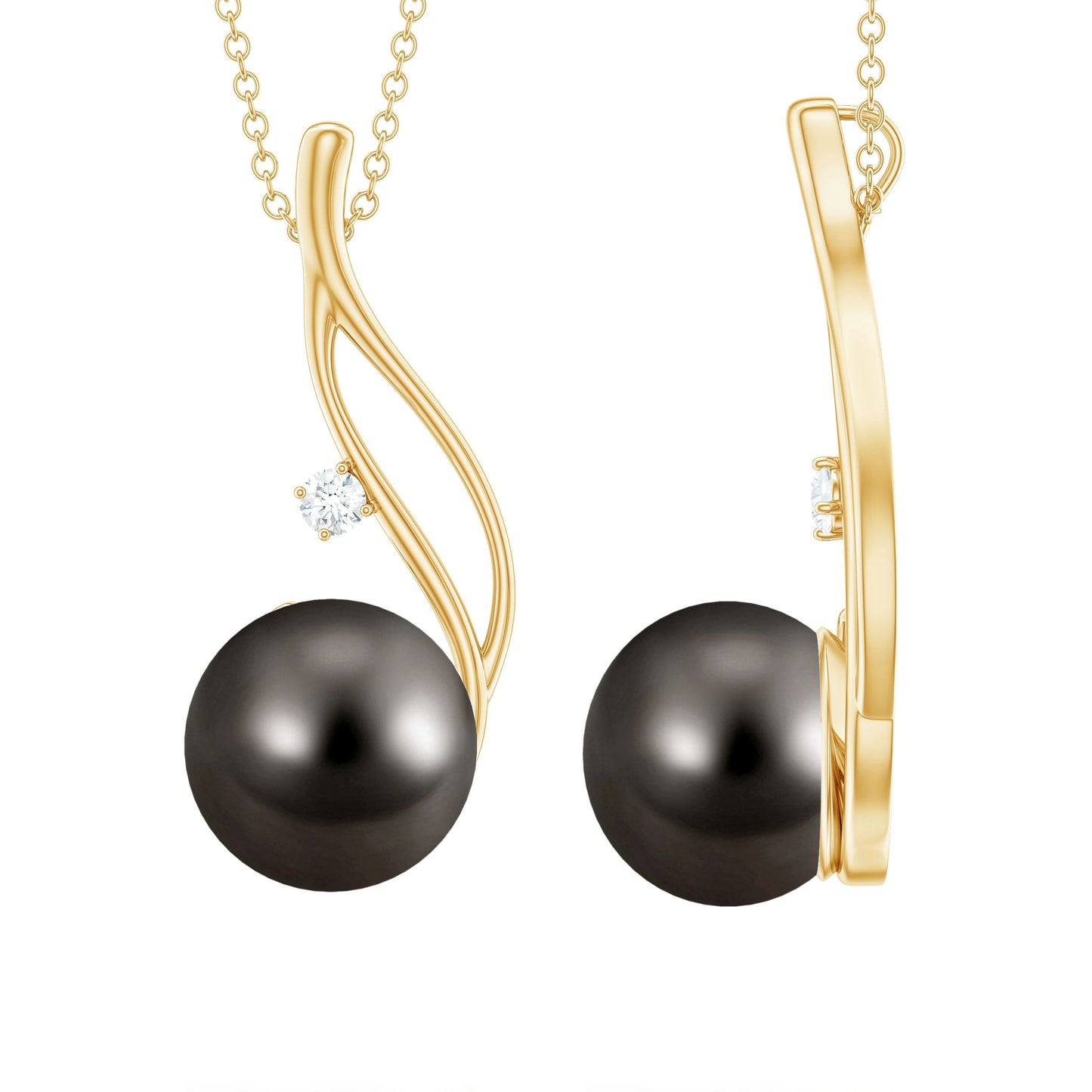 10MM Tahitian Pearl Drop Pendant with Hidden Bail