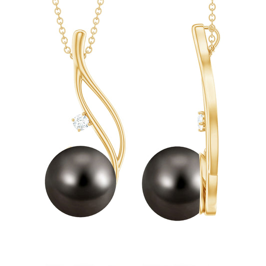 10MM Tahitian Pearl Drop Pendant with Hidden Bail