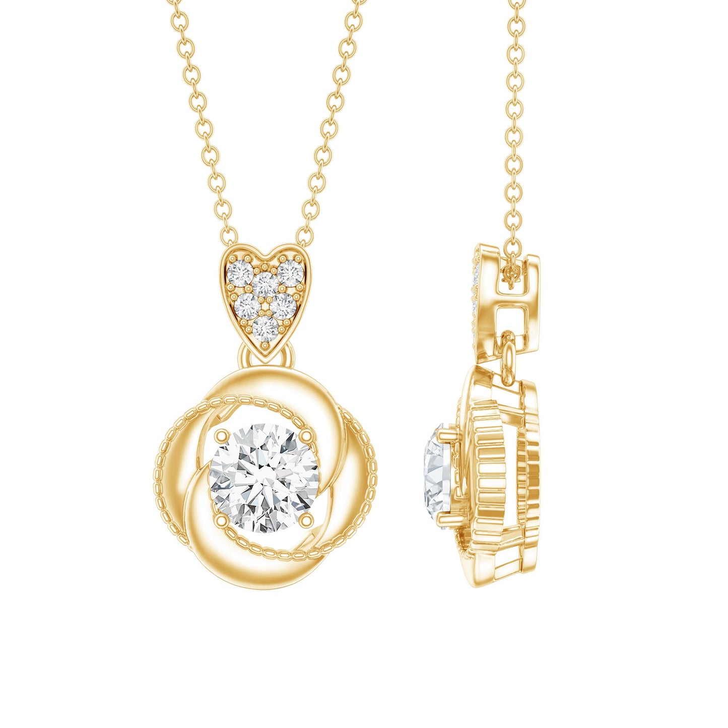 Lab Grown Diamond Swirl Pendant Necklace