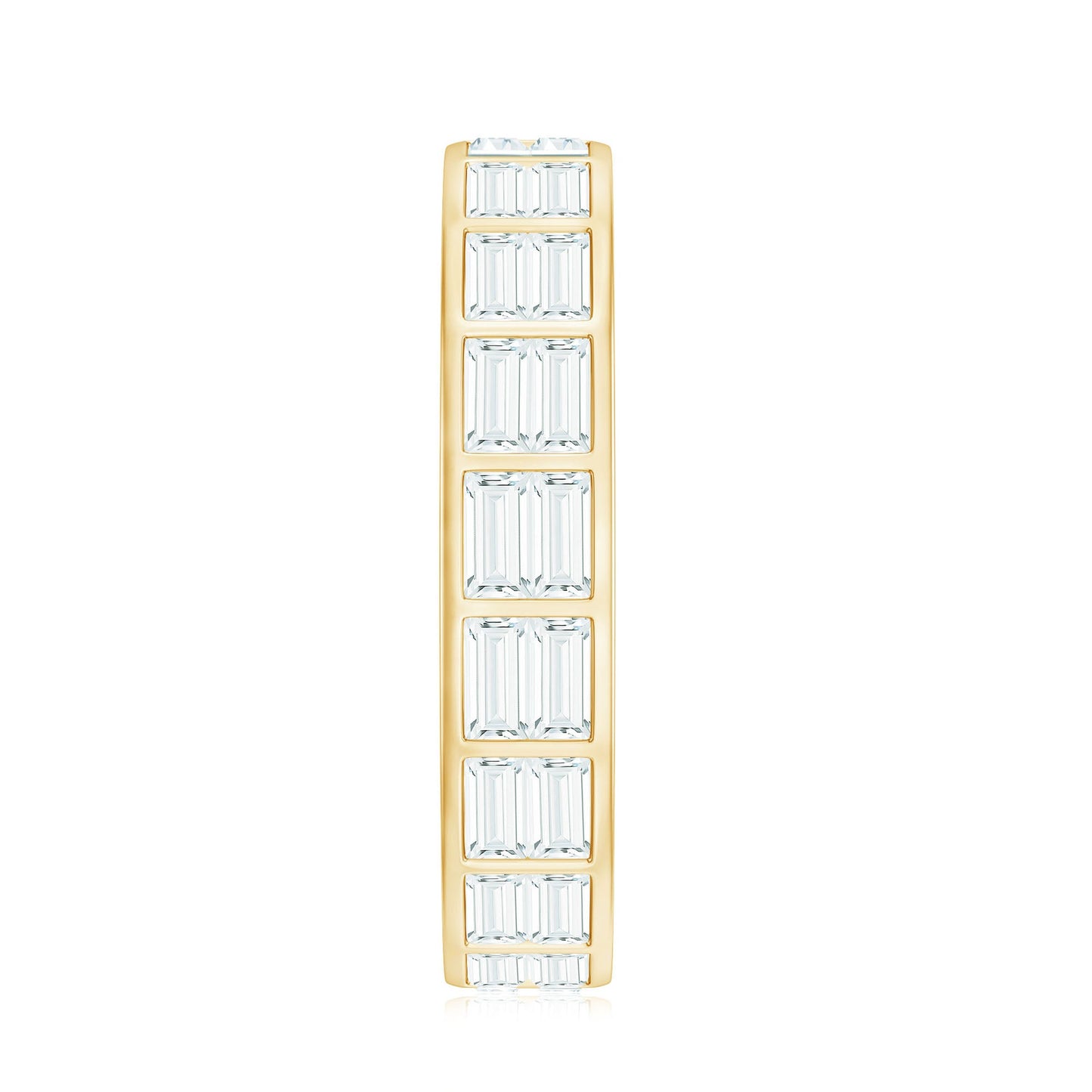 Baguette Cut Certified Moissanite Two Row Eternity Band