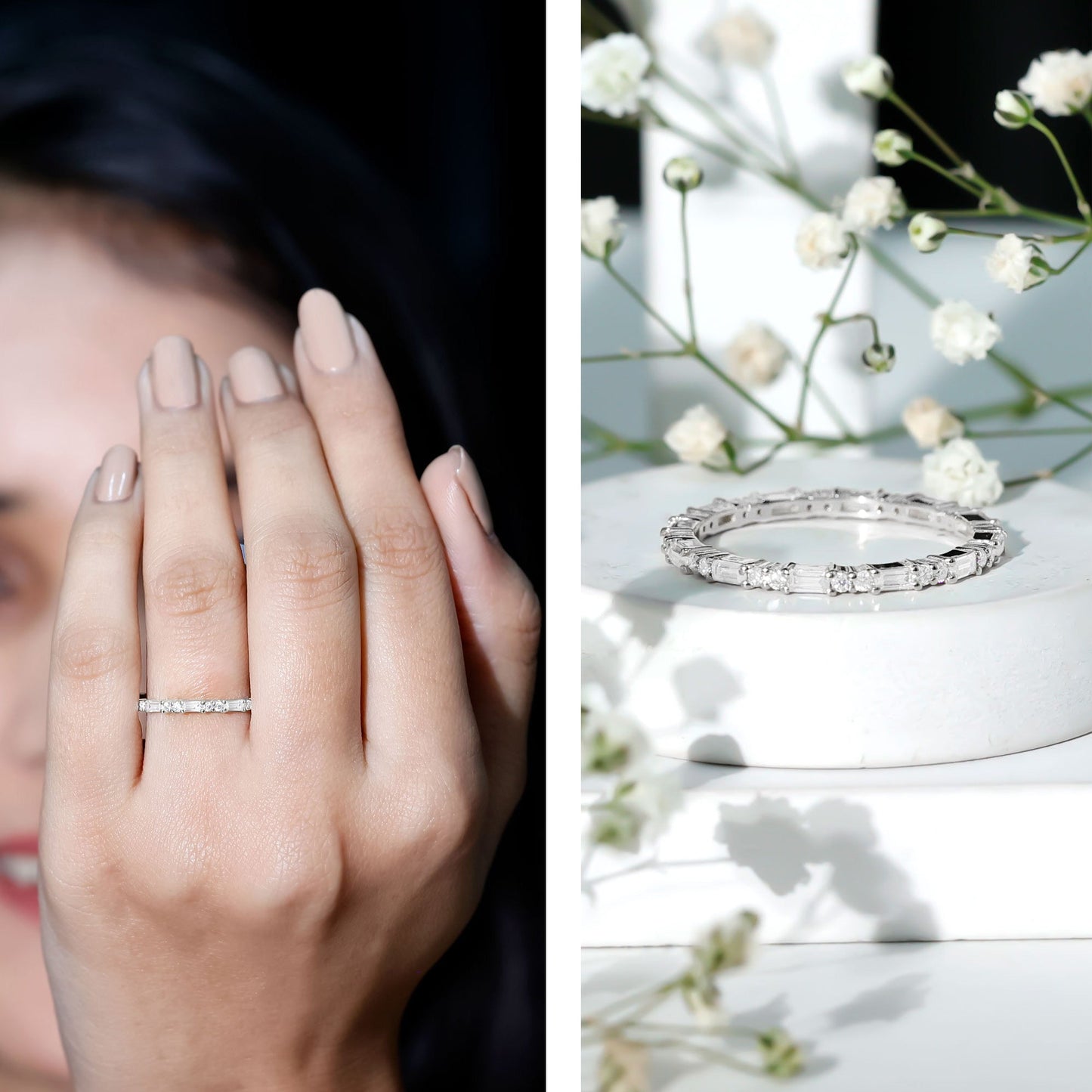 1 CT Moissanite Stackable Enhancer Ring