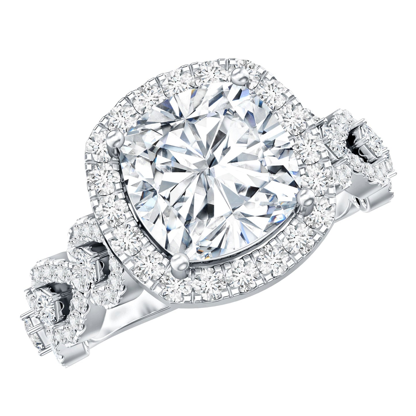 8 MM Cushion Cut Moissanite Vintage Inspired Engagement Ring