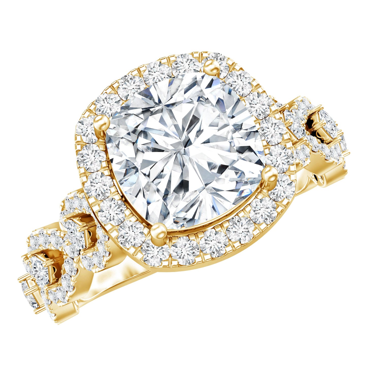 8 MM Cushion Cut Moissanite Vintage Inspired Engagement Ring