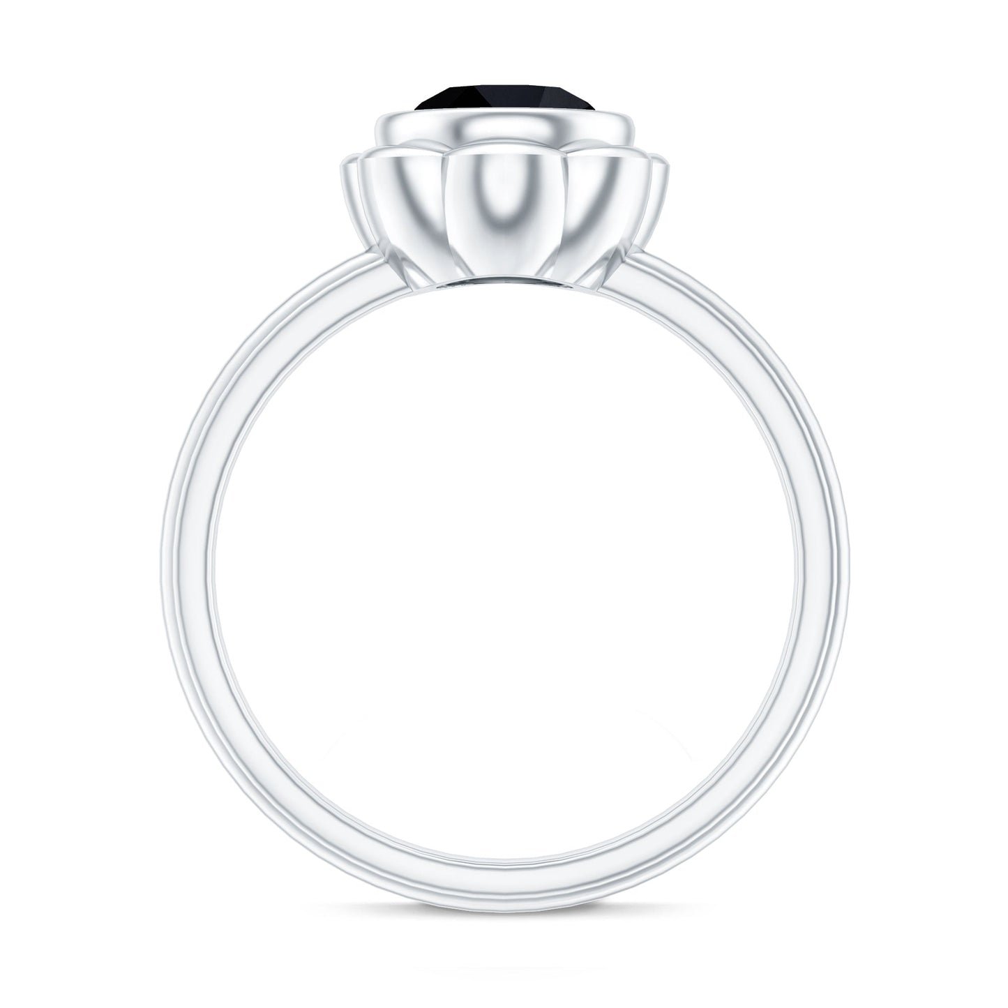 1.5 Carat Lab Grown Black Diamond Flower Engagement Ring