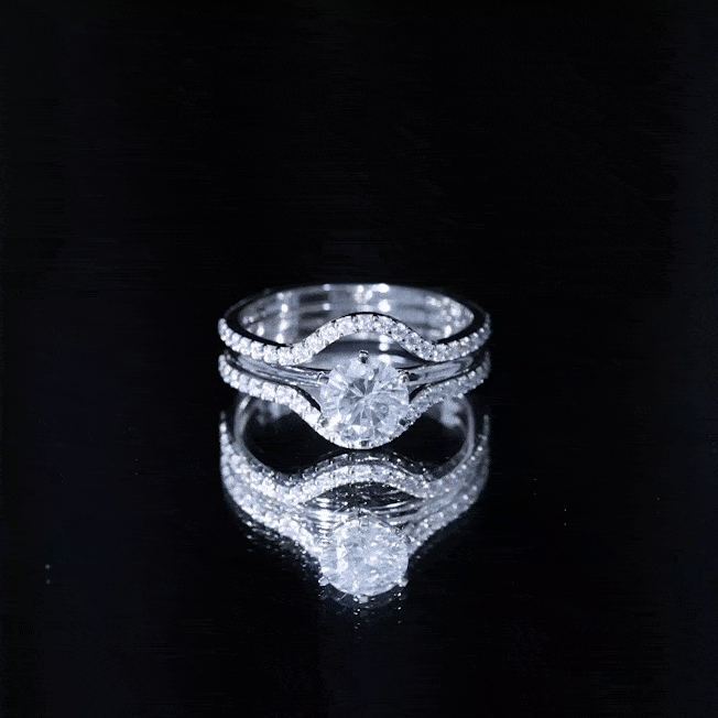 Certified 8 MM Solitaire Moissanite Engagement Ring with 2 Enhancers