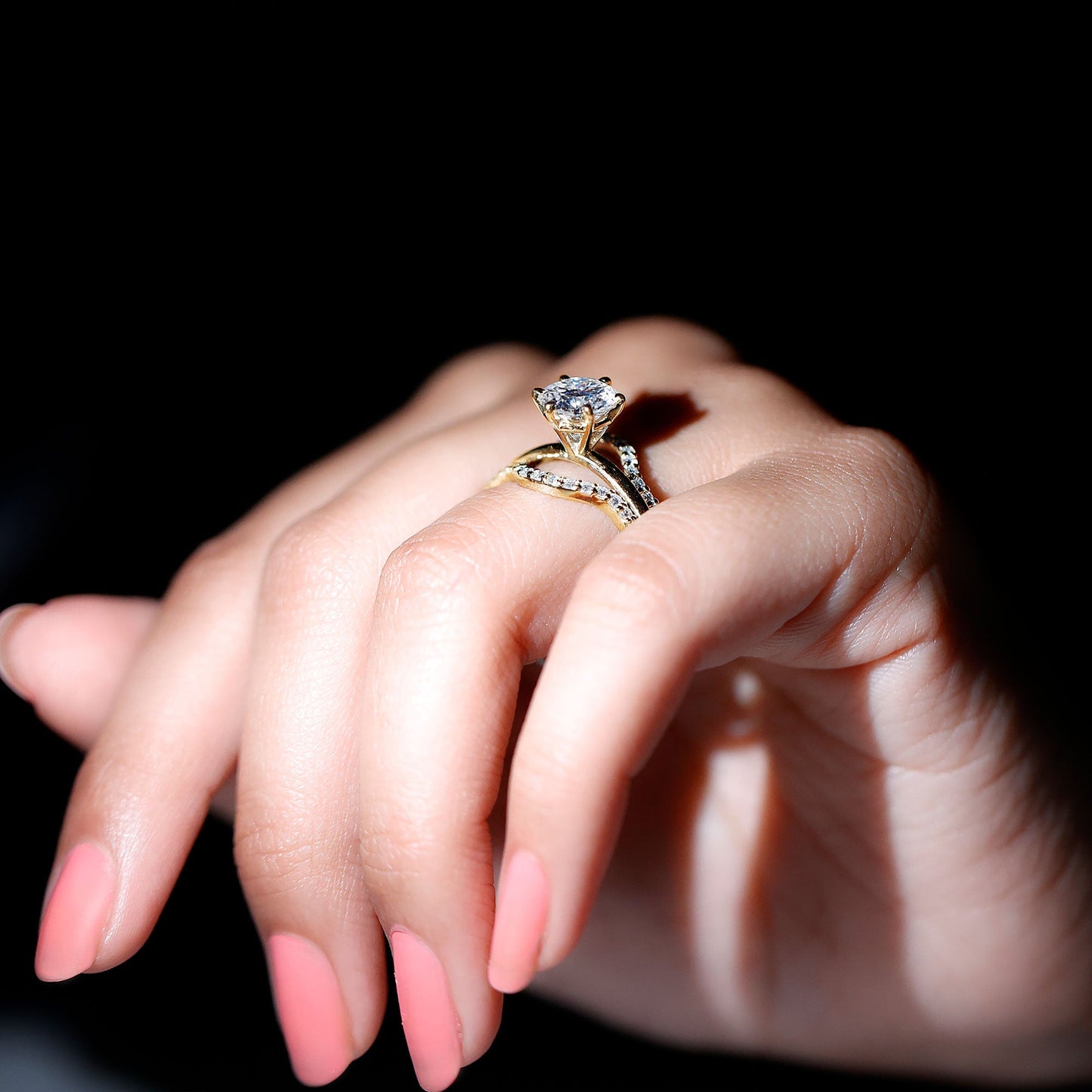 Certified 8 MM Solitaire Moissanite Engagement Ring with 2 Enhancers