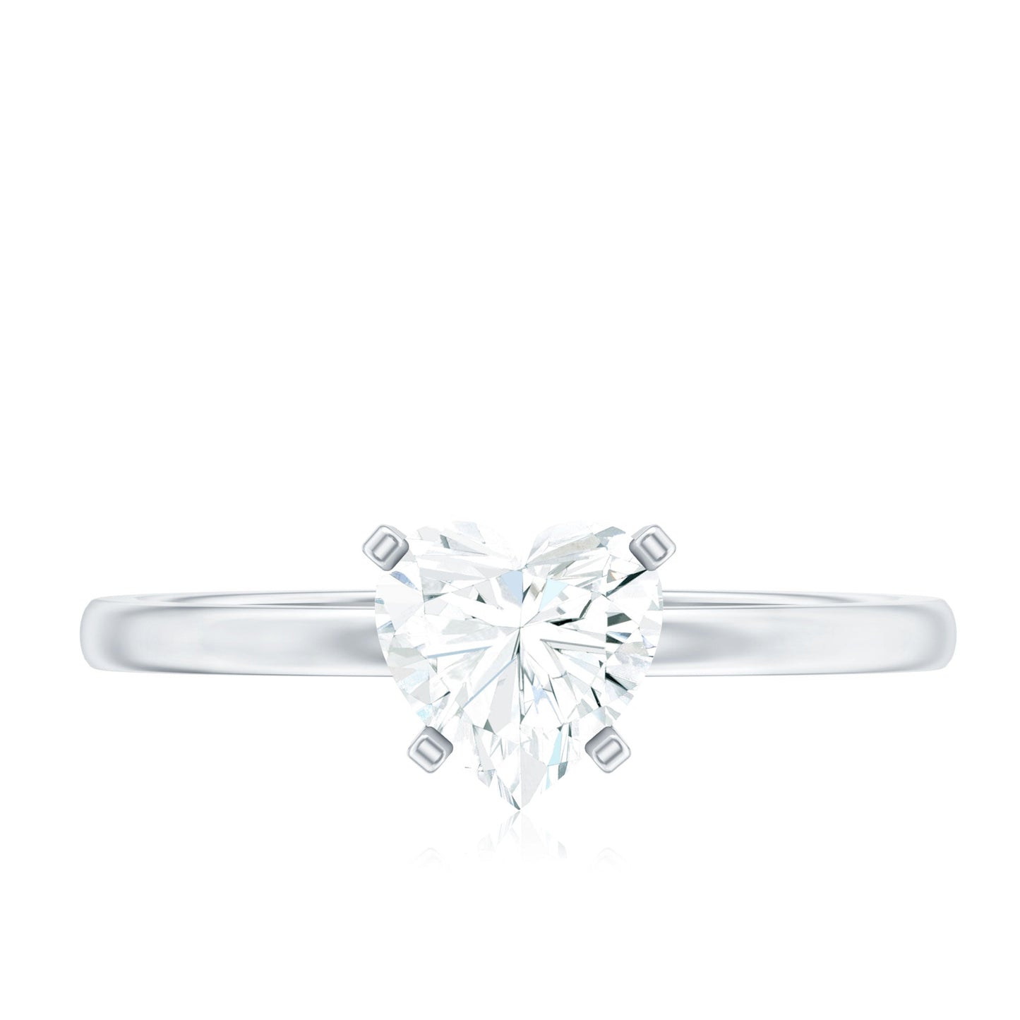 1 CT Heart Shape Certified Moissanite Engagement Ring