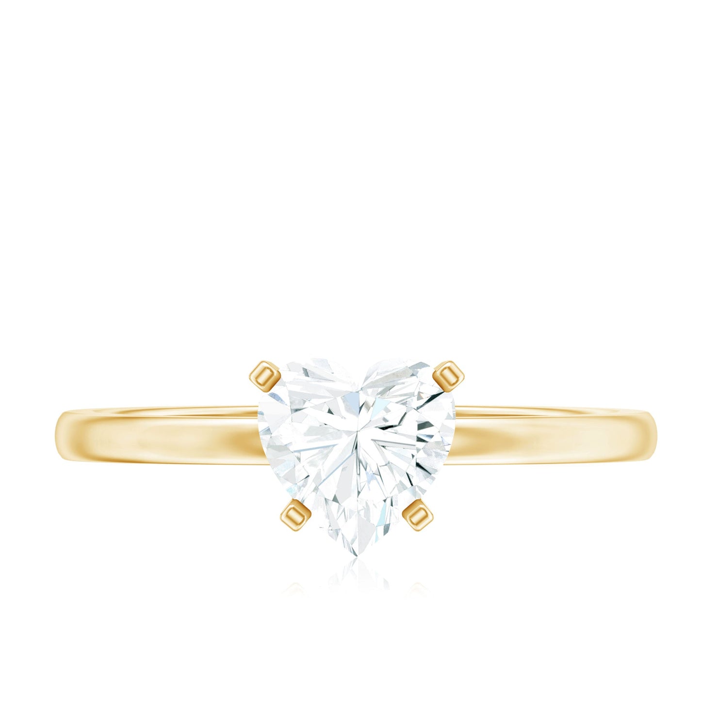 1 CT Heart Shape Certified Moissanite Engagement Ring