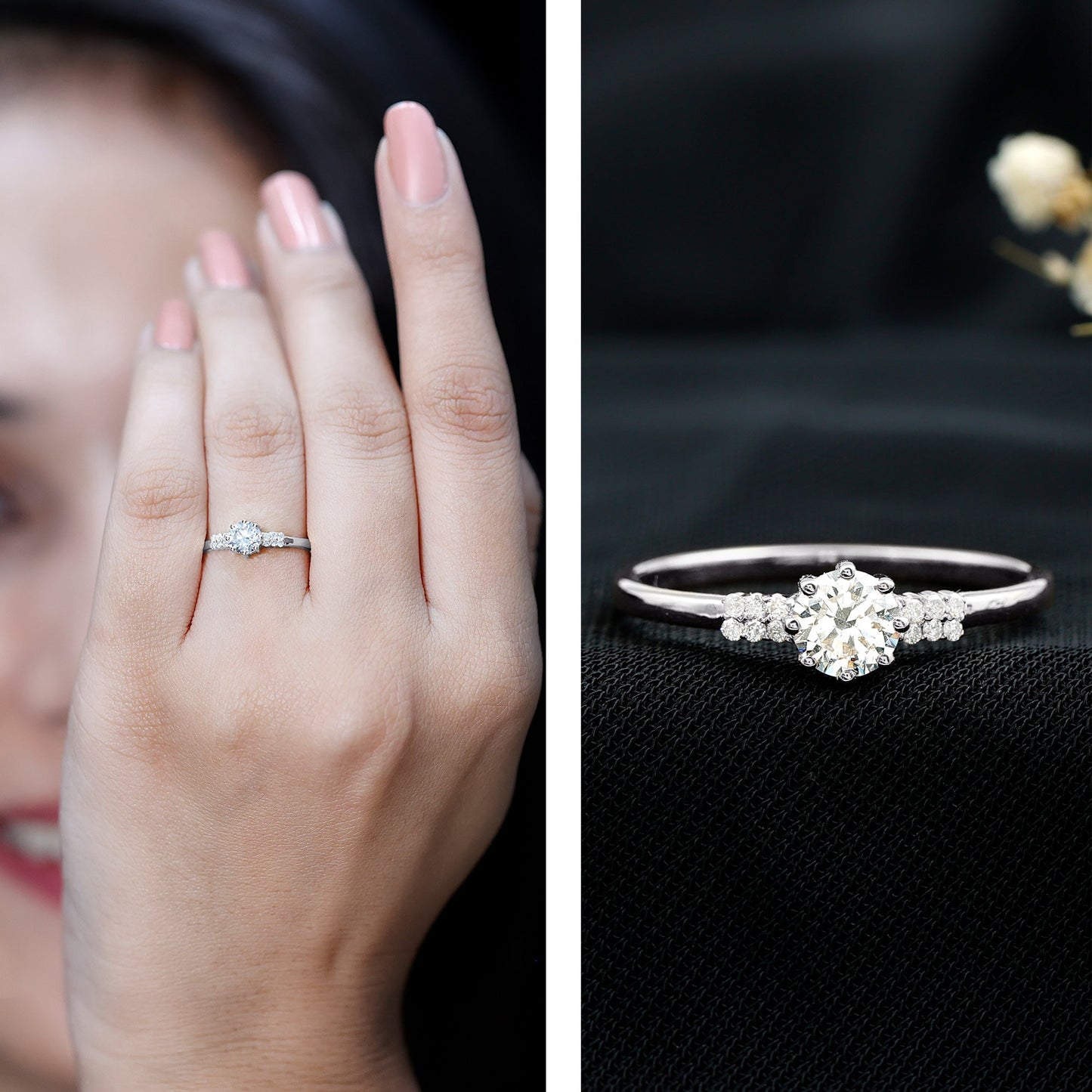Certified 5 MM Lab Grown Diamond Non Traditional Engagement Ring