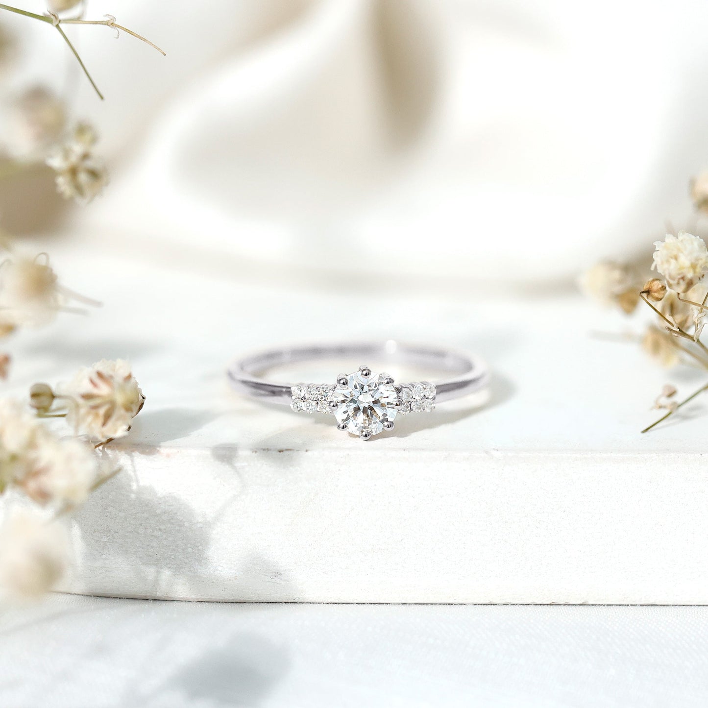 Certified 5 MM Lab Grown Diamond Non Traditional Engagement Ring