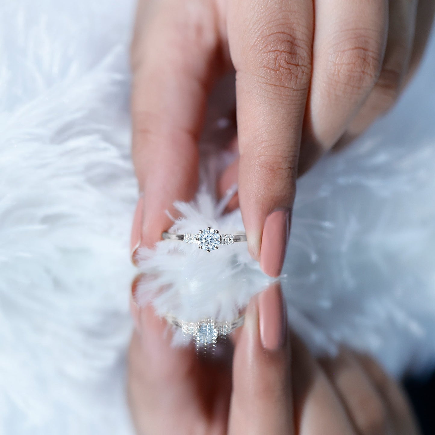 Certified 5 MM Lab Grown Diamond Non Traditional Engagement Ring