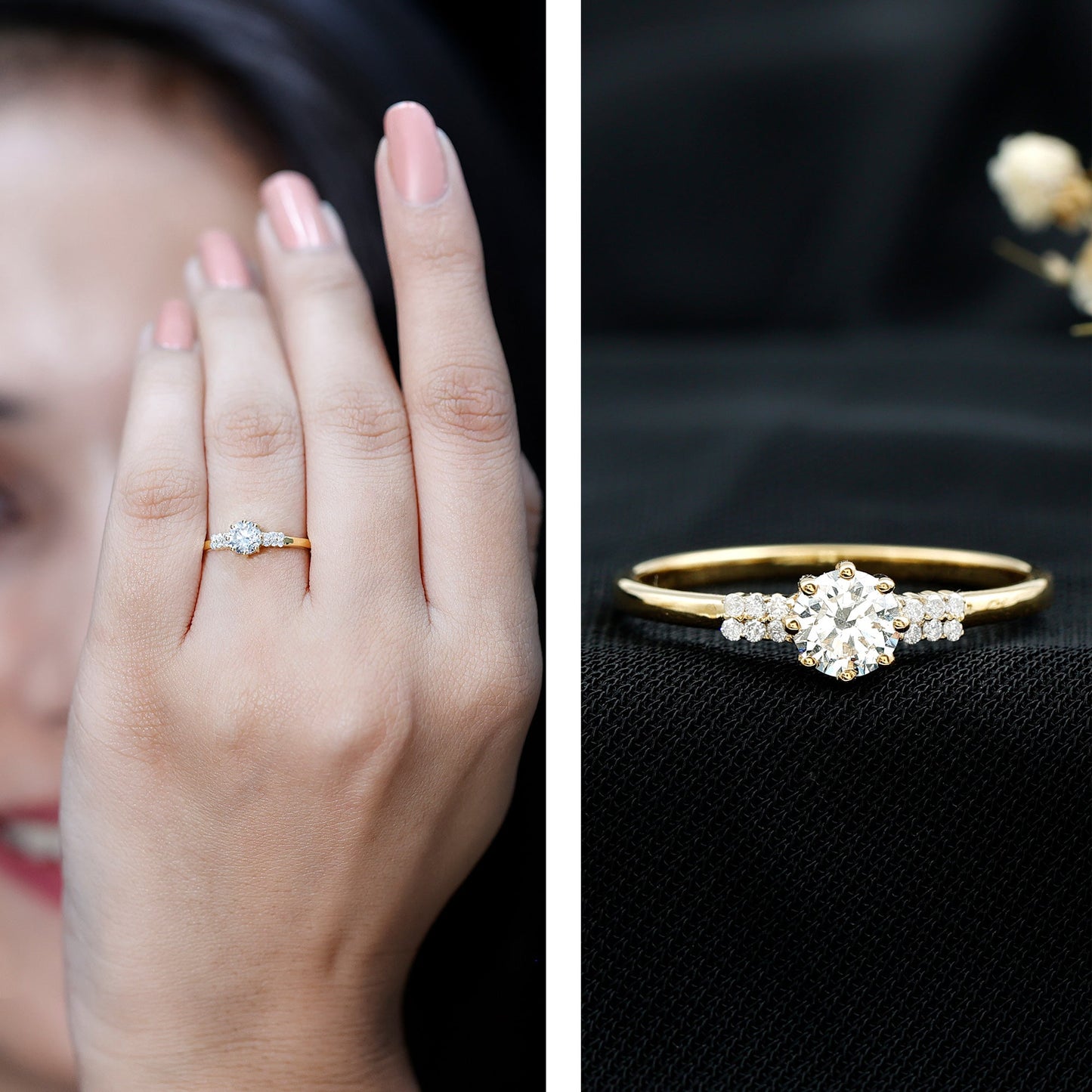 Certified 5 MM Lab Grown Diamond Non Traditional Engagement Ring