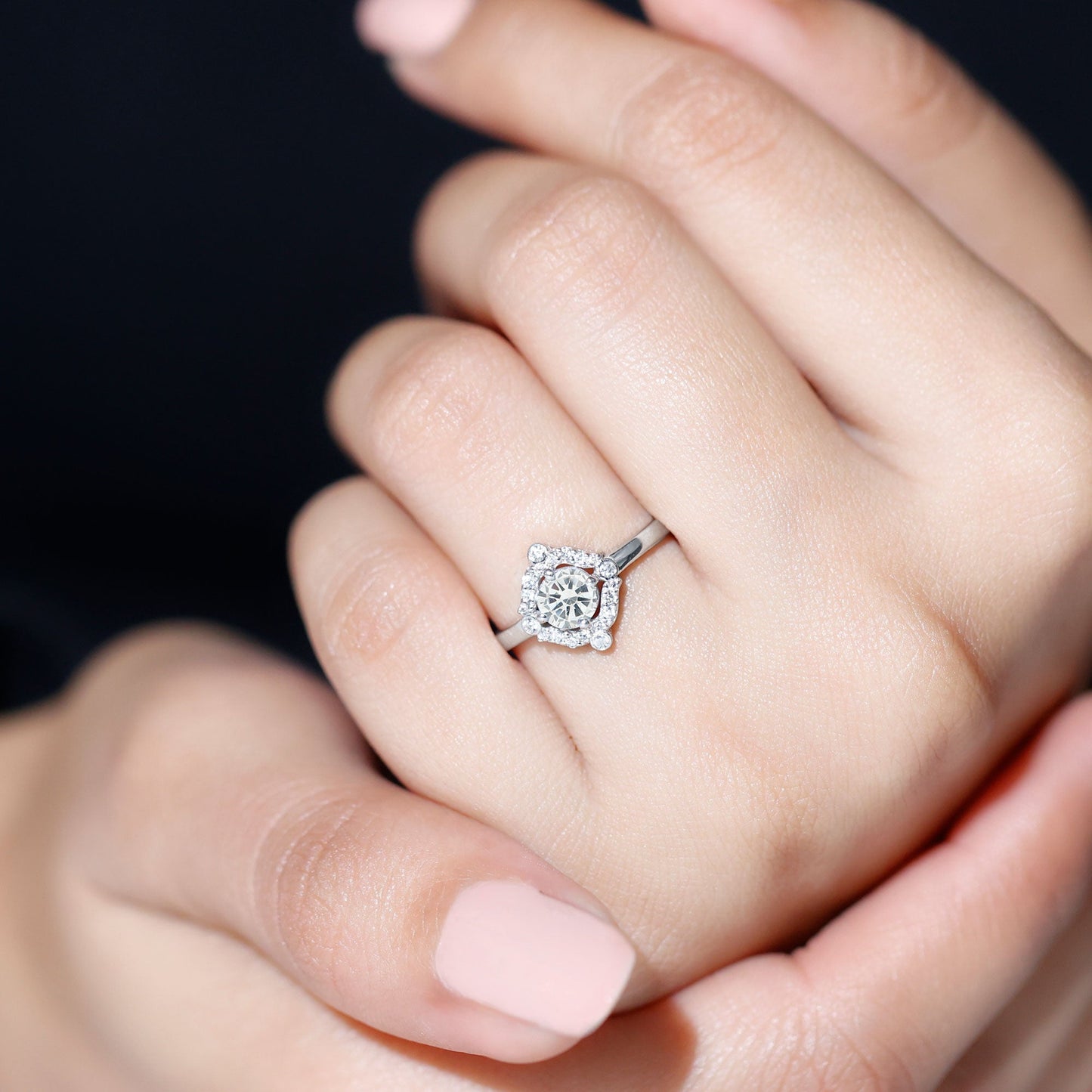 Certified 5 MM Lab Grown Diamond Unique Engagement Ring