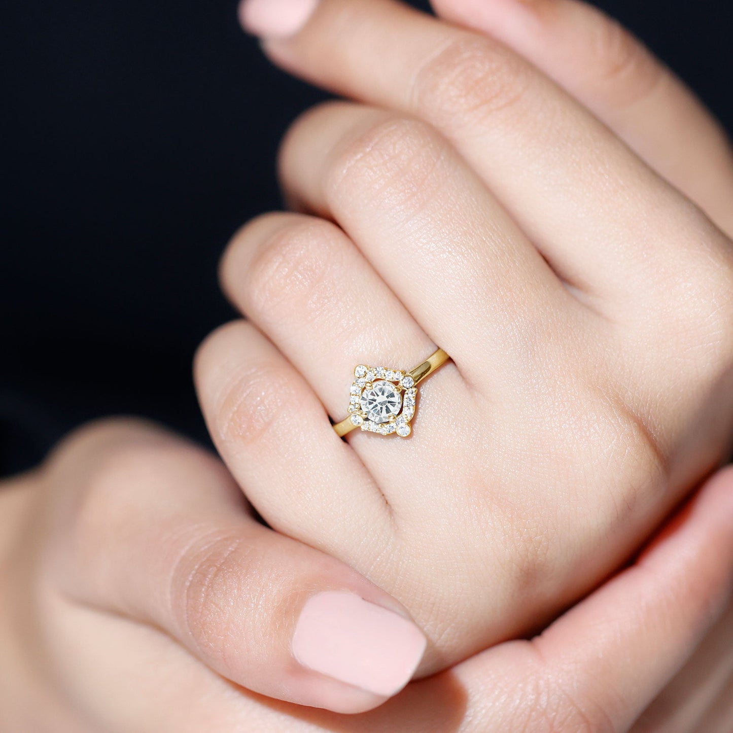 Certified 5 MM Lab Grown Diamond Unique Engagement Ring