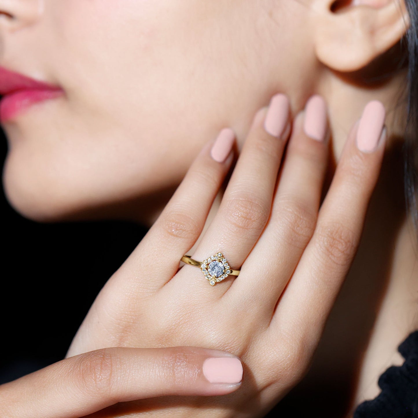 Certified 5 MM Lab Grown Diamond Unique Engagement Ring