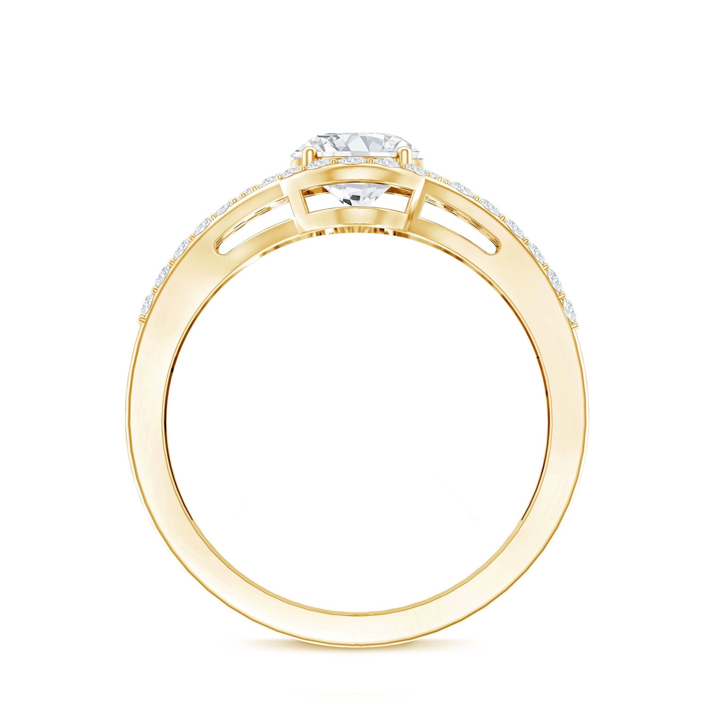 Certified 6X8 MM Oval Lab Grown Diamond Split Shank Engagement Ring