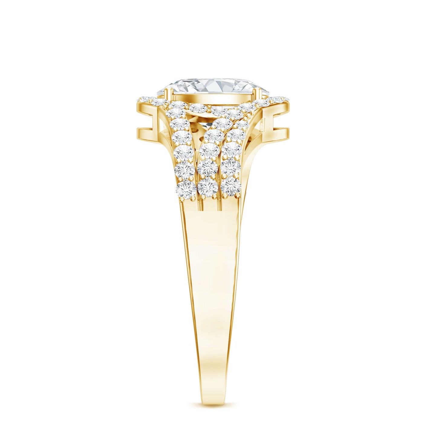 Certified 6X8 MM Oval Lab Grown Diamond Split Shank Engagement Ring