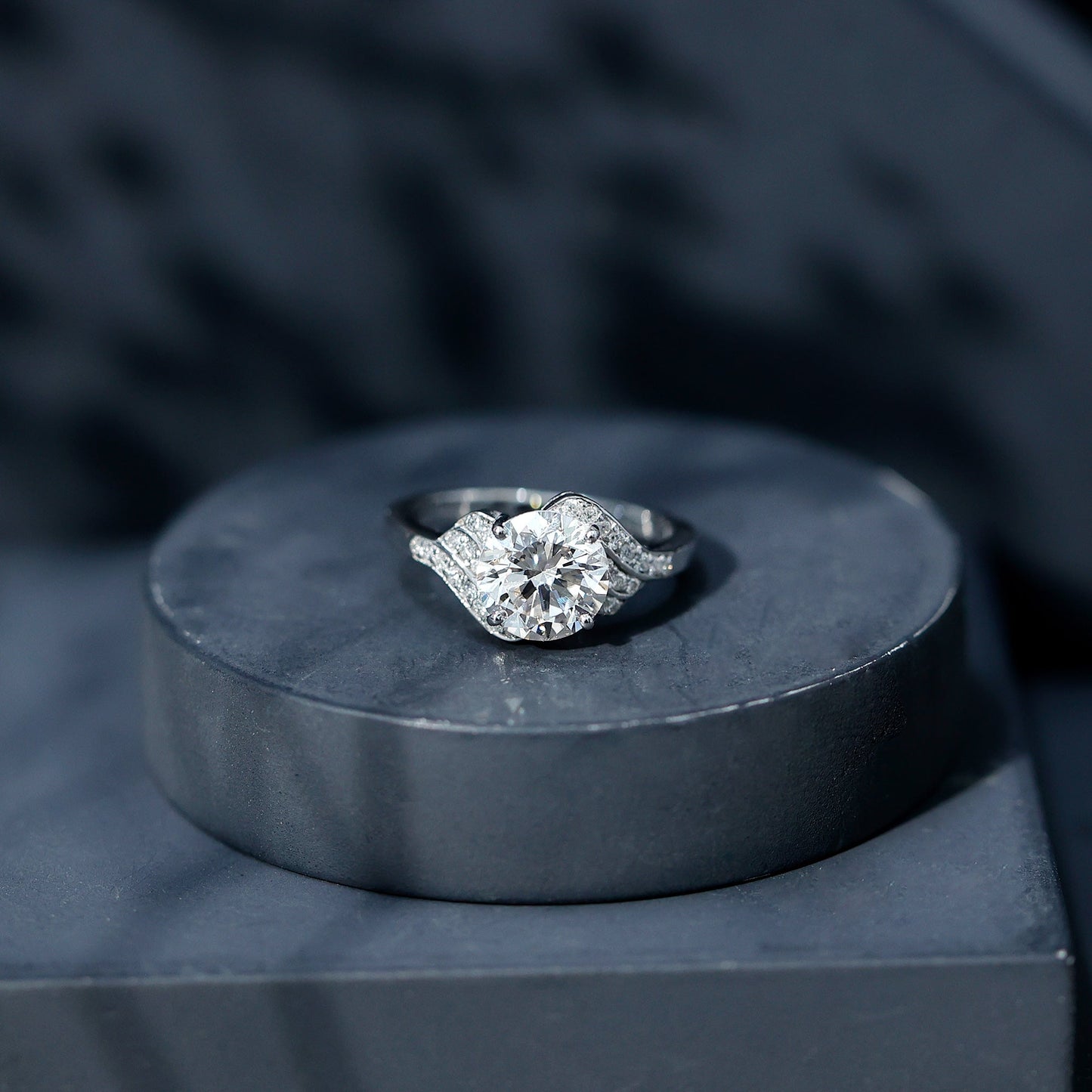 Certified 8 MM Lab Grown Diamond Unique Engagement Ring