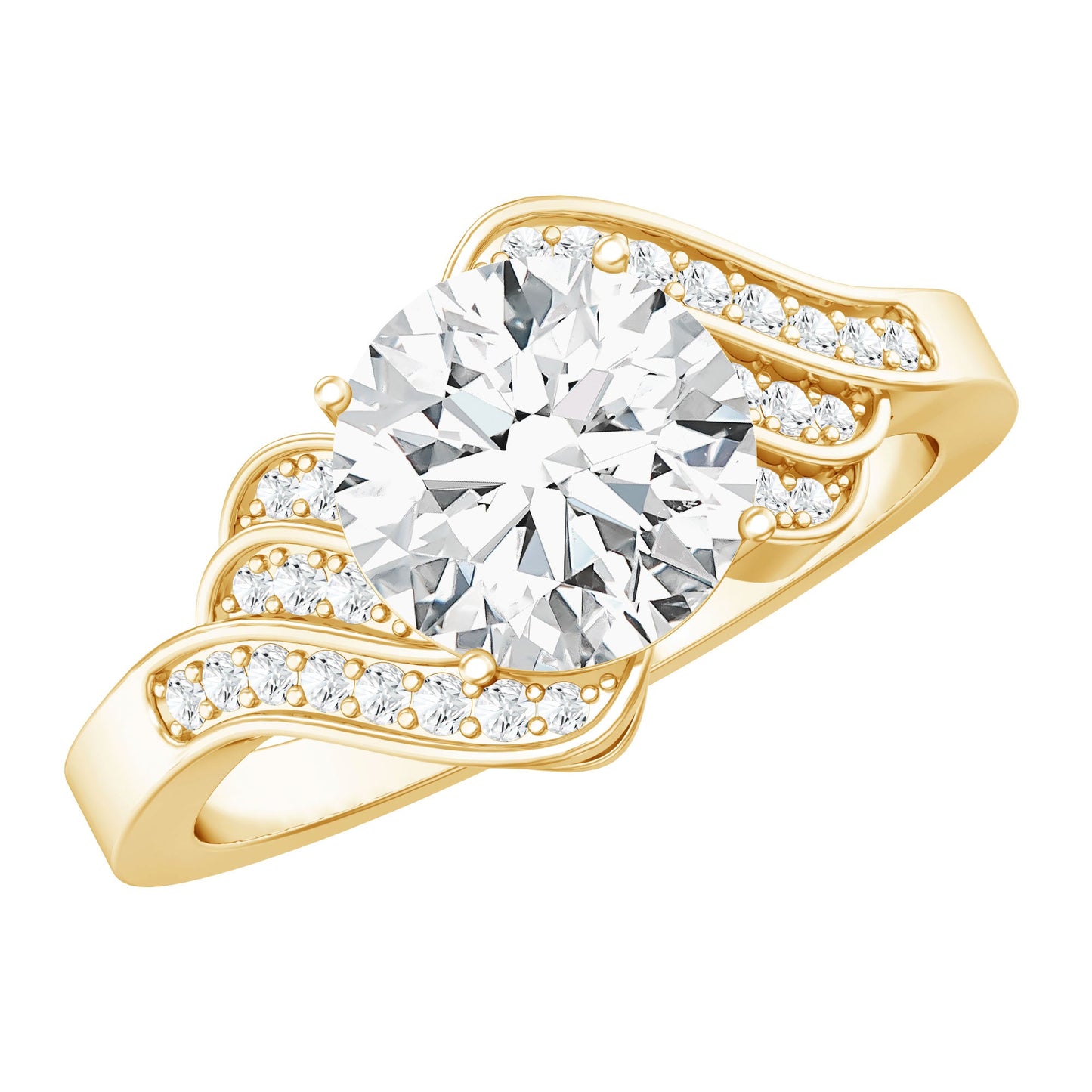 Certified 8 MM Lab Grown Diamond Unique Engagement Ring