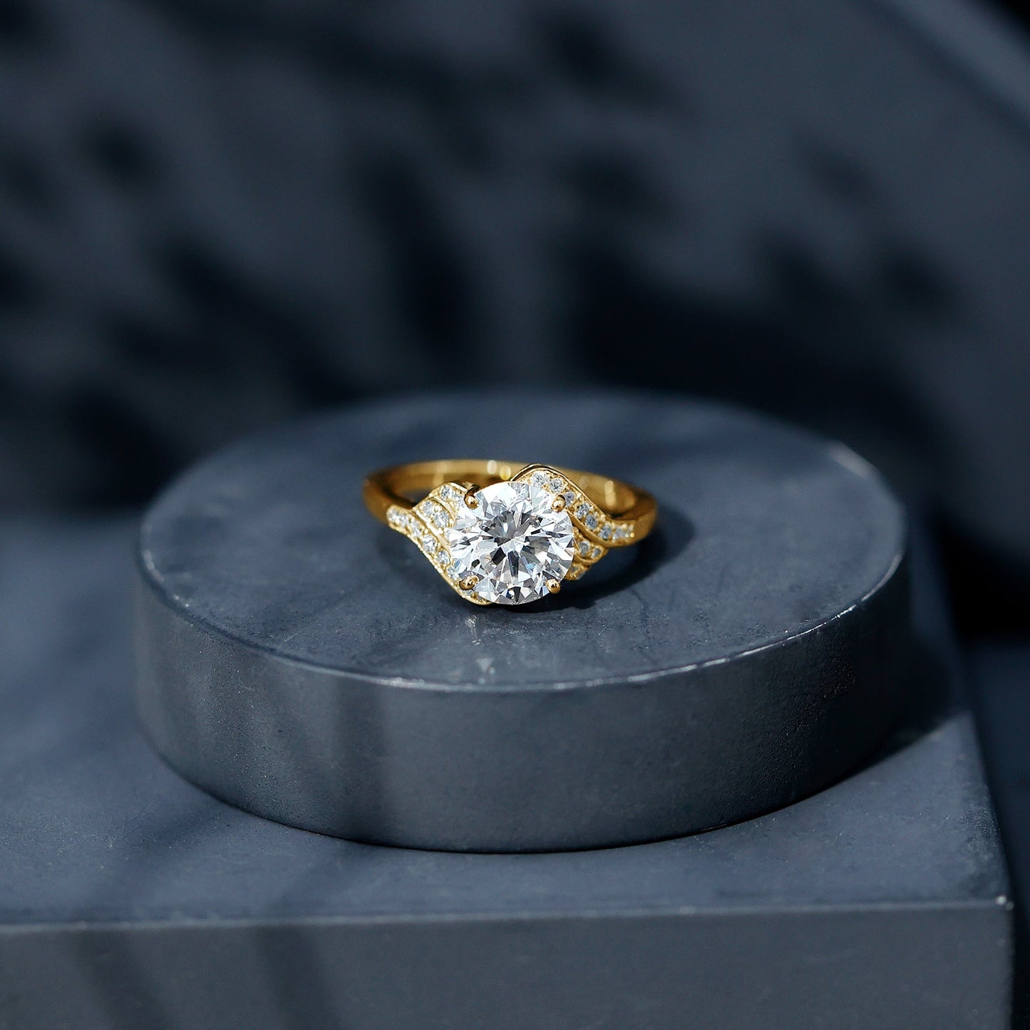 Certified 8 MM Lab Grown Diamond Unique Engagement Ring
