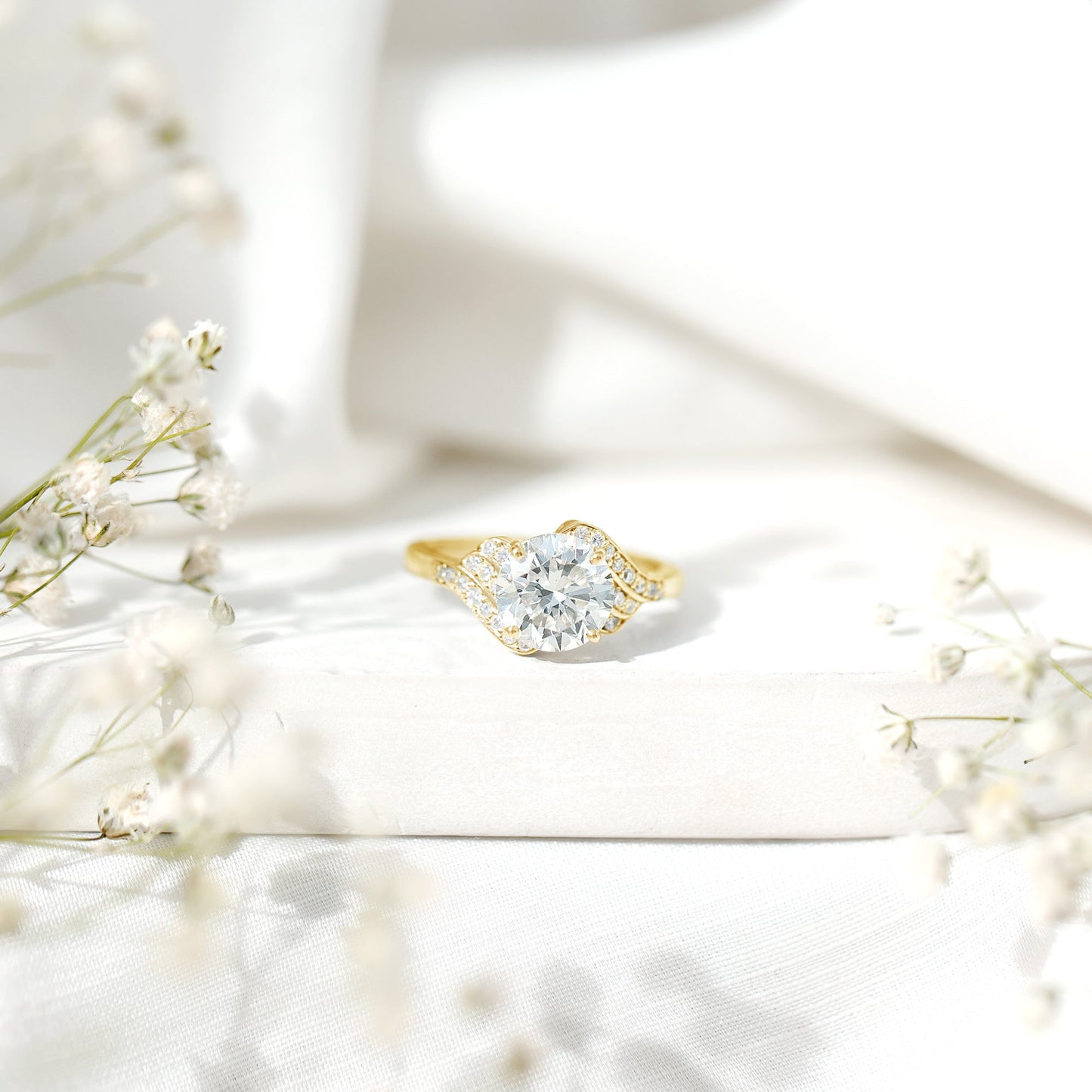 Certified 8 MM Lab Grown Diamond Unique Engagement Ring