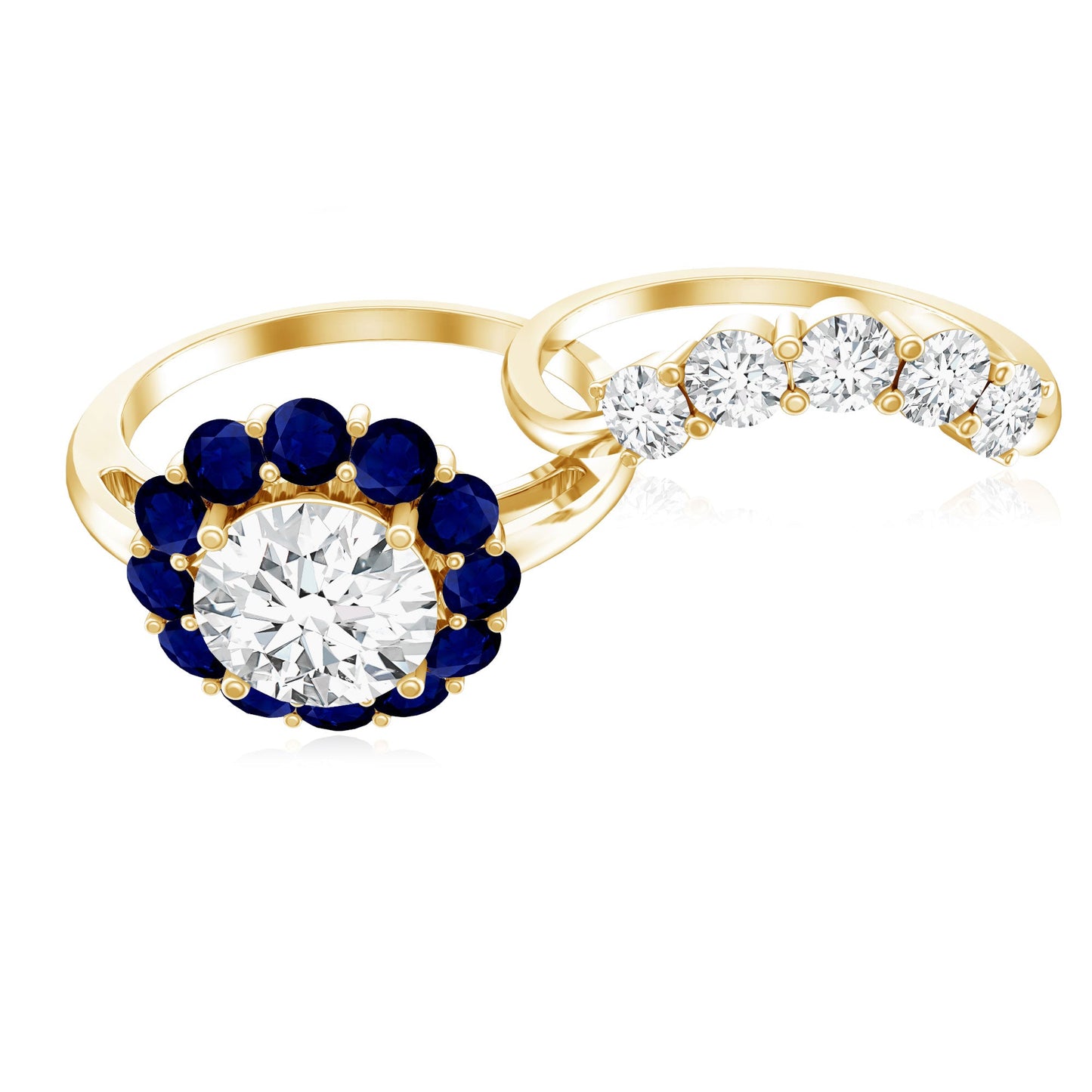 Certified 7 MM Lab Grown Diamond Engagement Ring with Enhancer