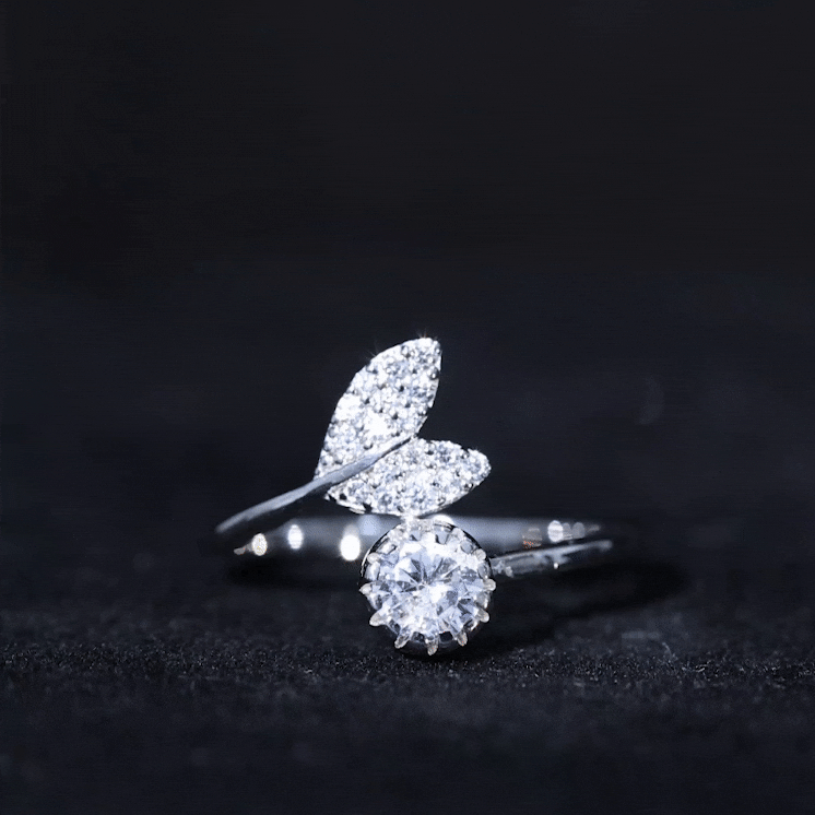 Certified 5 MM Round Lab Grown Diamond Tail Cuff Ring