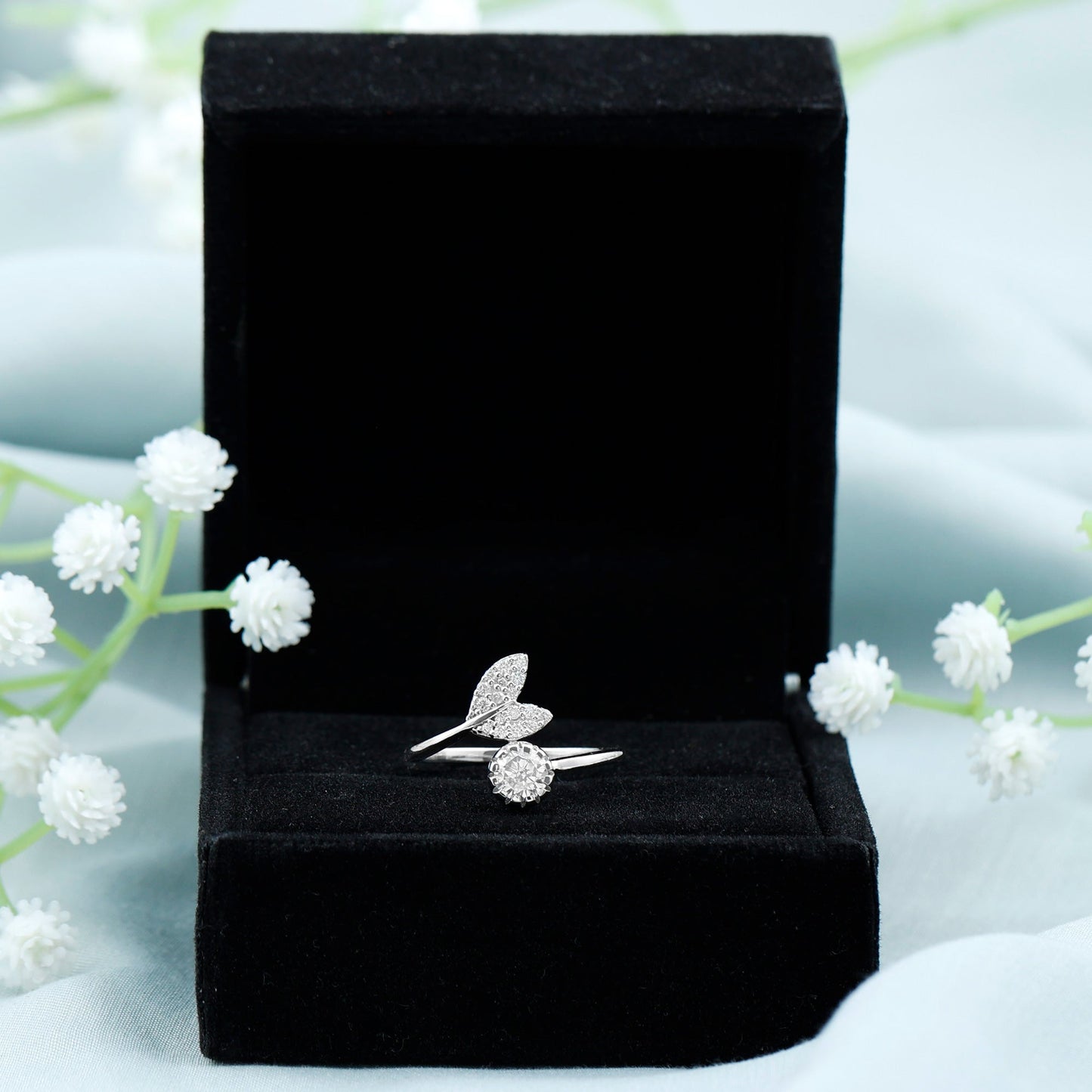 Certified 5 MM Round Lab Grown Diamond Tail Cuff Ring