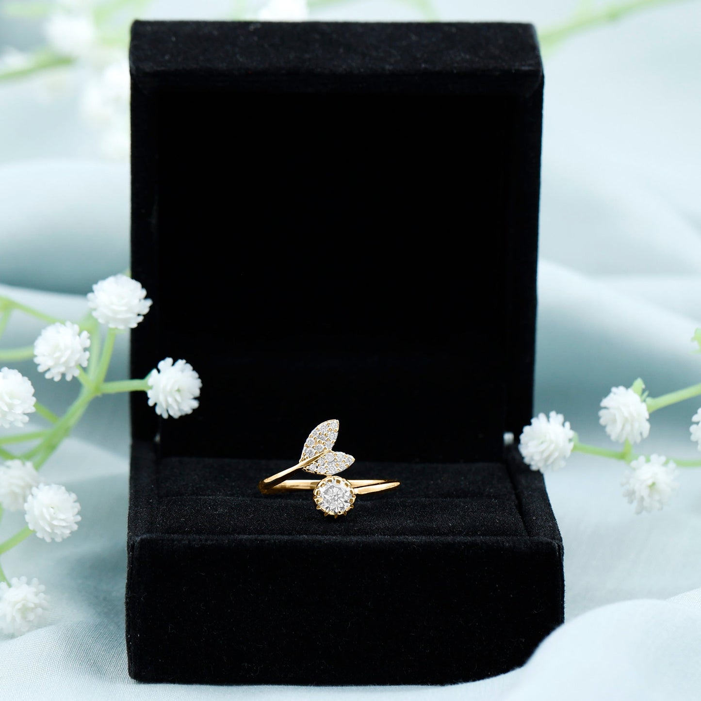Certified 5 MM Round Lab Grown Diamond Tail Cuff Ring