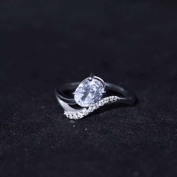 Certified Lab Grown Diamond 6X8 MM Oval Engagement Ring For Women