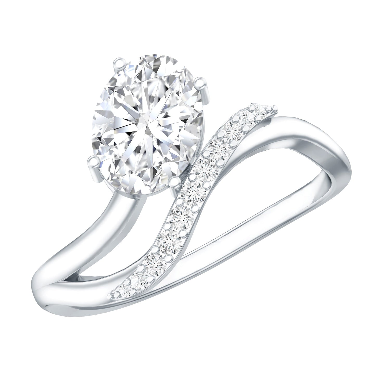 Certified Lab Grown Diamond 6X8 MM Oval Engagement Ring For Women