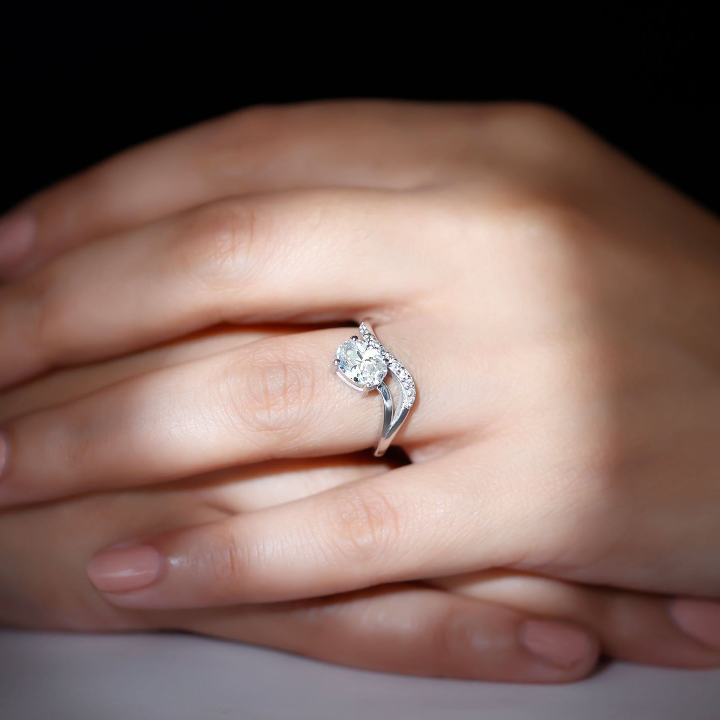 Certified Lab Grown Diamond 6X8 MM Oval Engagement Ring For Women