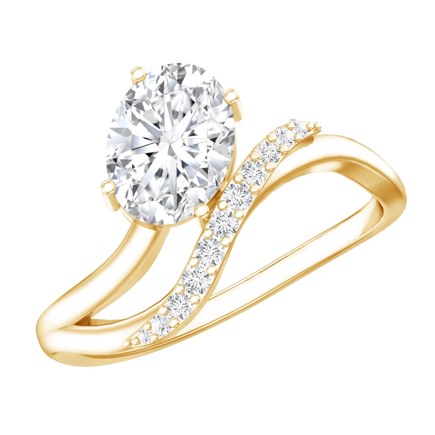 Certified Lab Grown Diamond 6X8 MM Oval Engagement Ring For Women
