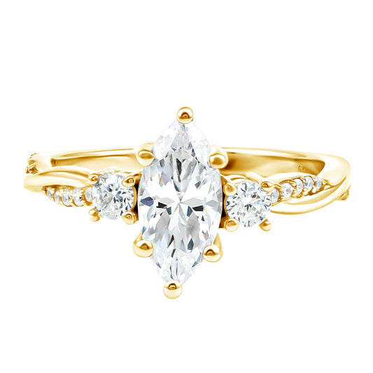 Brilliant Cut Marquise Lab Grown Diamond Engagement Ring