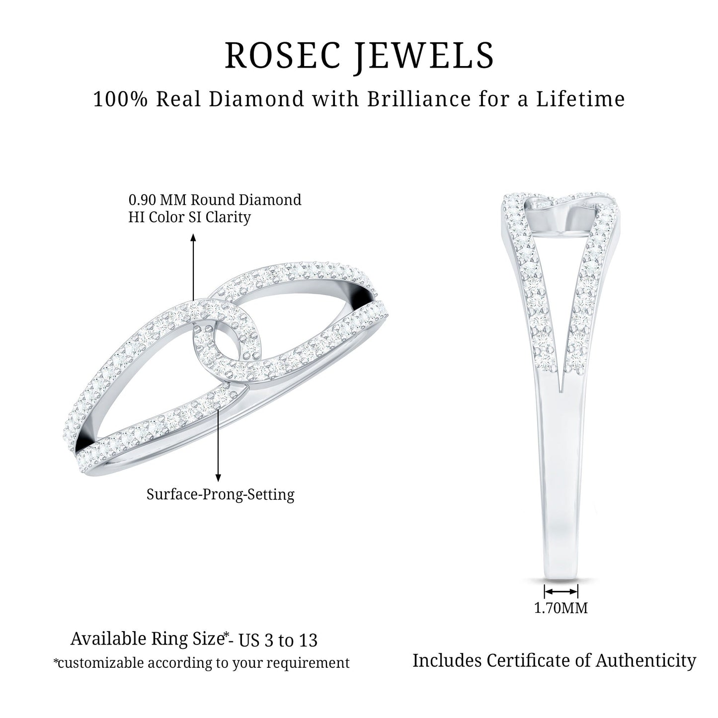 Certified Real Diamond Anniversary Ring for Women