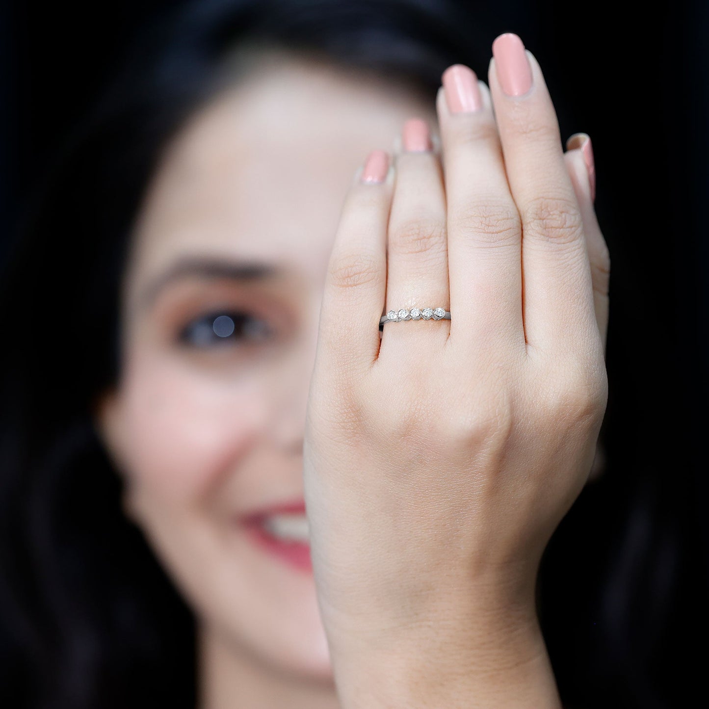 Natural Diamond Five Stone Promise Ring