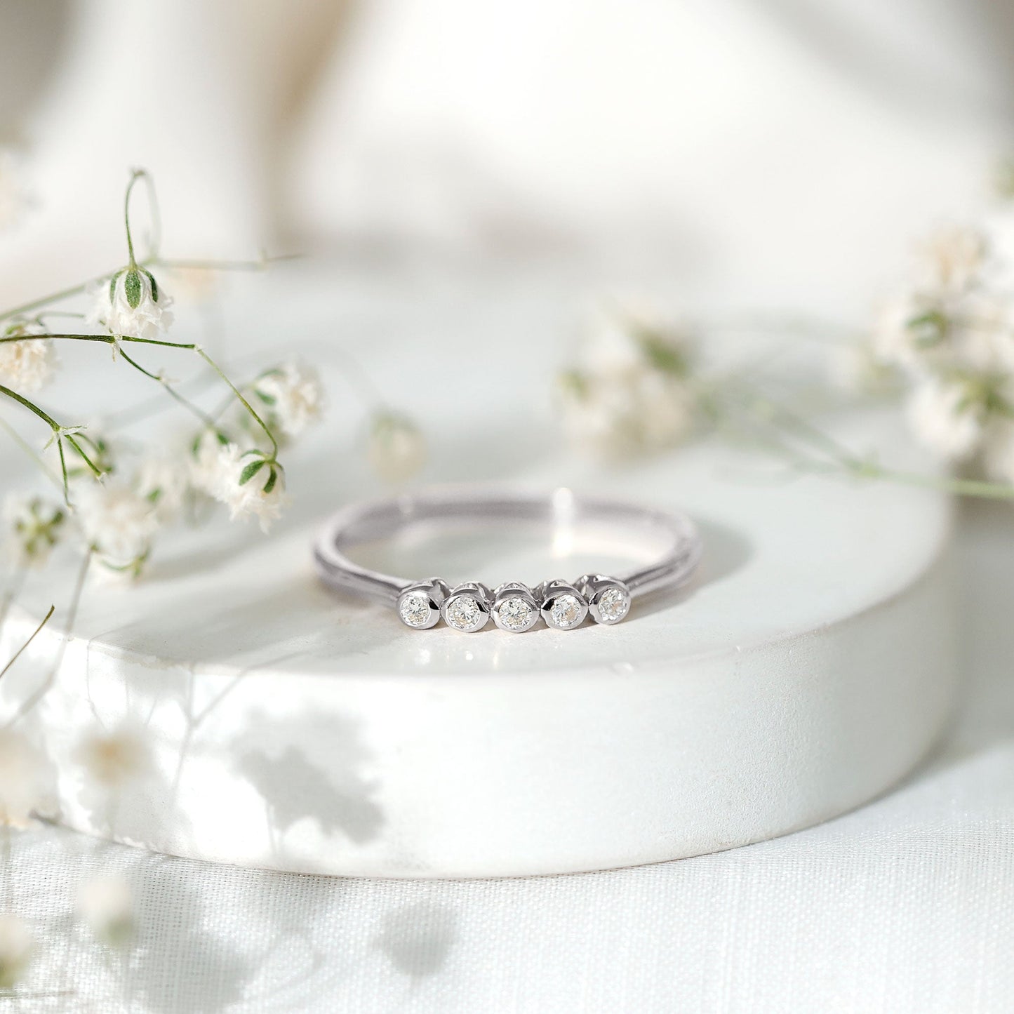 Natural Diamond Five Stone Promise Ring