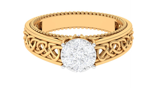 Real Diamond Celtic Knot Engagement Ring